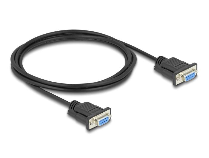 Delock Serielles Kabel RS-232 D-Sub9 Buchse auf Buchse mit schmalem Steckergehäuse
