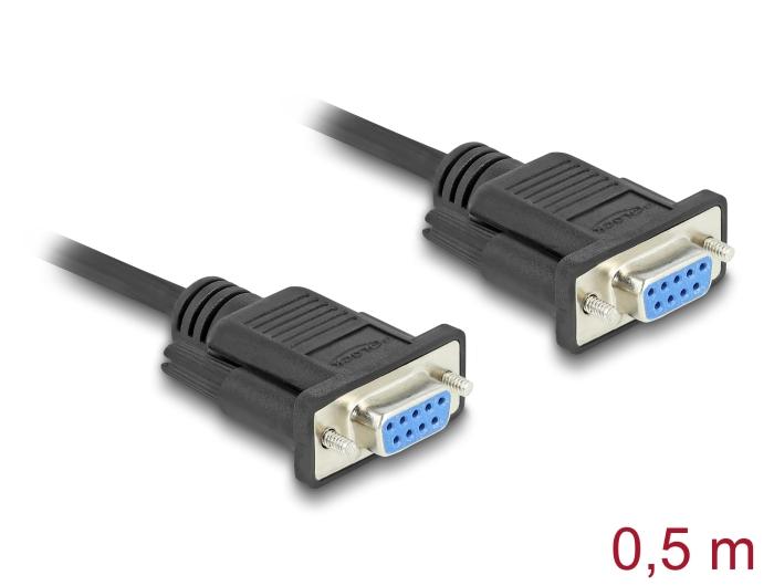 Delock Serielles Kabel RS-232 D-Sub9 Buchse auf Buchse mit schmalem Steckergehäuse