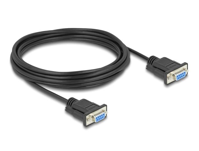 Delock Serielles Kabel RS-232 D-Sub9 Buchse auf Buchse mit schmalem Steckergehäuse
