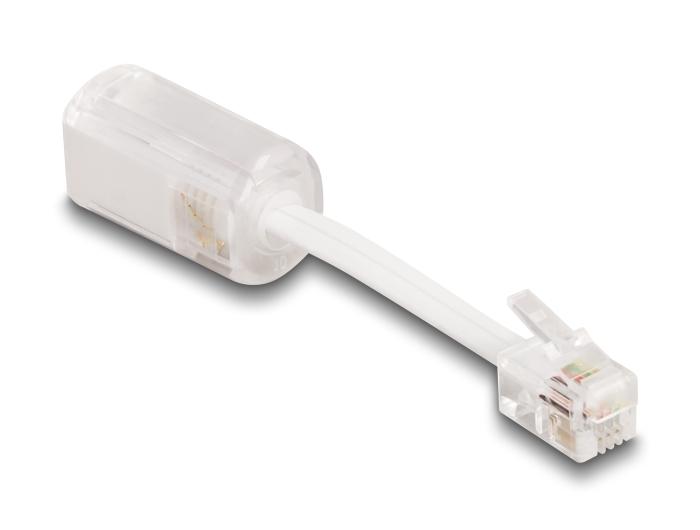 Delock Telefonkabel-Verdrehschutz Adapter RJ10 Stecker zu RJ10 Buchse mit
