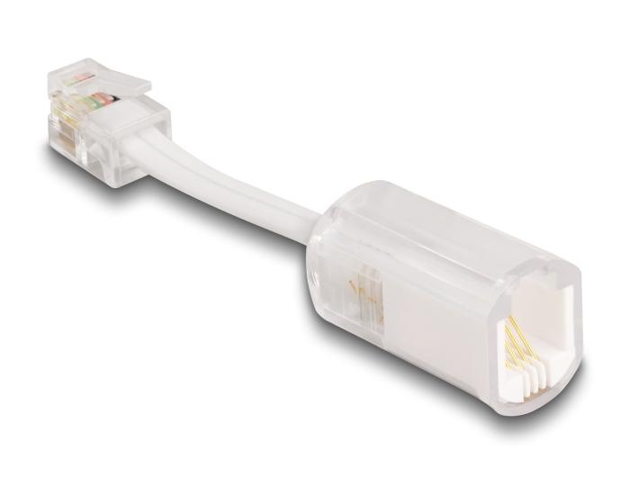 Delock Telefonkabel-Verdrehschutz Adapter RJ10 Stecker zu RJ10 Buchse mit