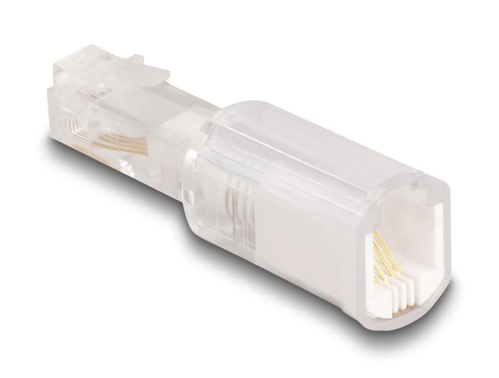 Delock Telefonkabel-Verdrehschutz Adapter RJ10 Stecker zu RJ10 Buchse Adapter