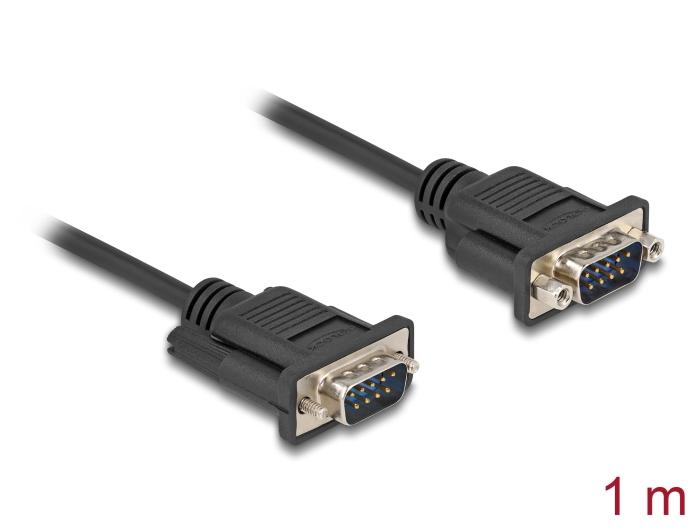 Delock Seriellkabel RS-232 D-Sub9 Stecker zu Stecker mit schmalem Stecker