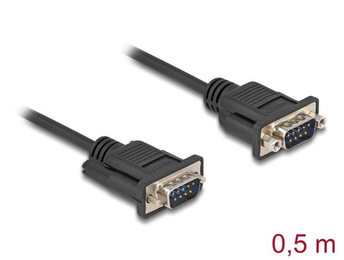 Delock Seriellkabel RS-232 D-Sub9 Stecker zu Stecker mit schmalem Stecker