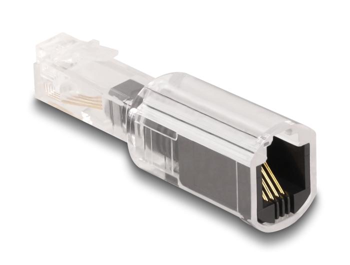 Delock Telefonkabel-Verdrehschutz Adapter RJ10 Stecker zu RJ10 Buchse Adapter