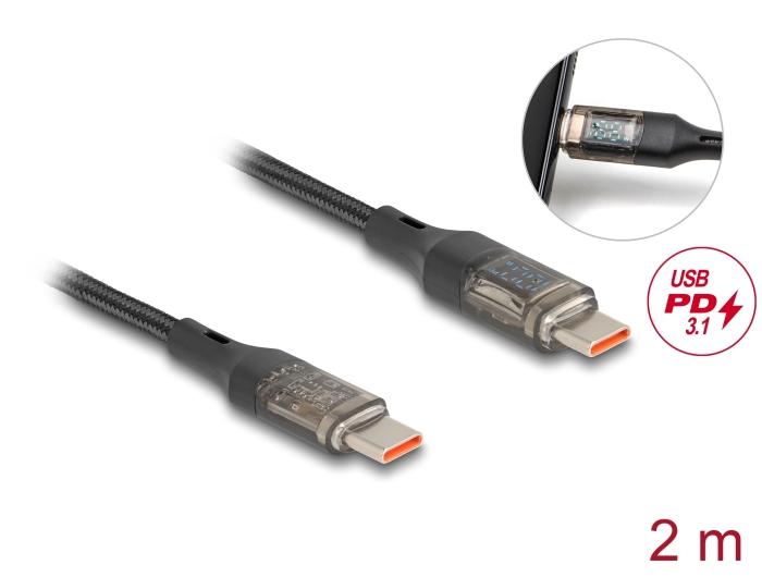 Delock USB 2.0 Daten- und Schnellladekabel USB Type-C™ Stecker auf Stecker