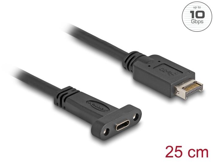 Delock USB 10 Gbps Kabel USB Typ-E Key A 20-Pin Stecker zu USB Type-C™ Buchse