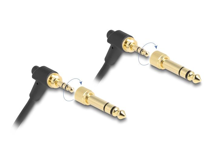 Delock Spiralkabel 3,5 mm 3-poliger Klinkenstecker auf Klinkenstecker gewinkelt
