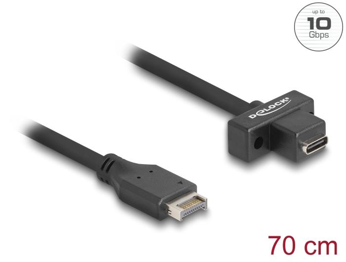 Delock USB 10 Gbps Kabel Typ-E Key A 20-Pin Stecker zu USB Type-C™ Buchse