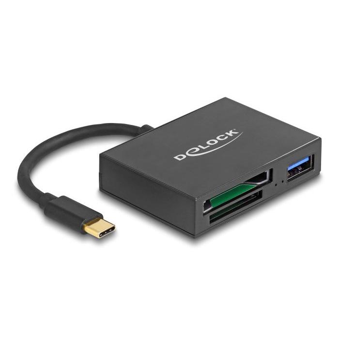 Delock USB-C™ Kartenleser für XQD und SD Speicherkarten + USB 5 Gbps Typ