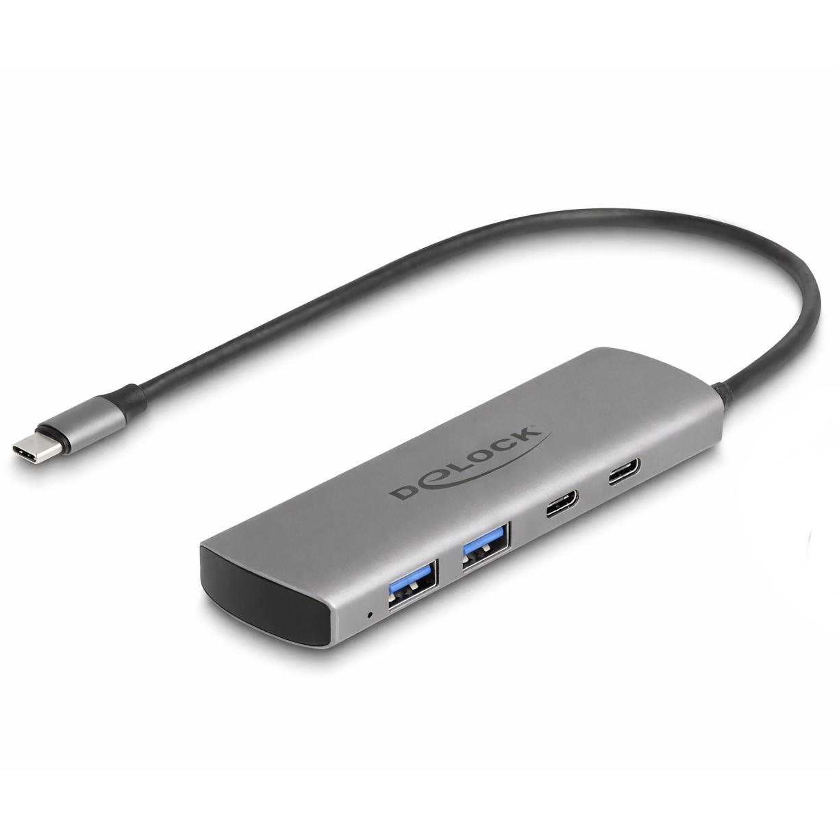 Delock USB 10 Gbps 2-Port USB Typ-A + 2-Port USB Type-C™ Hub mit USB Typ