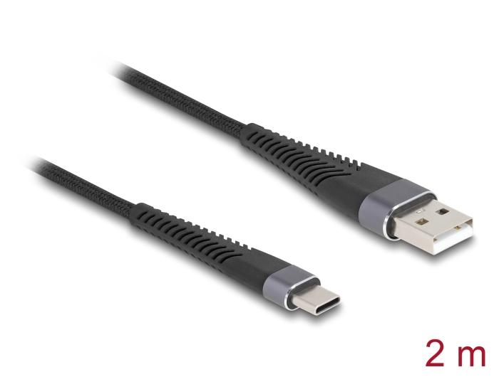 Delock USB 2.0 Kabel USB Typ-A Stecker auf USB Type-C™ Stecker mit verlängertem