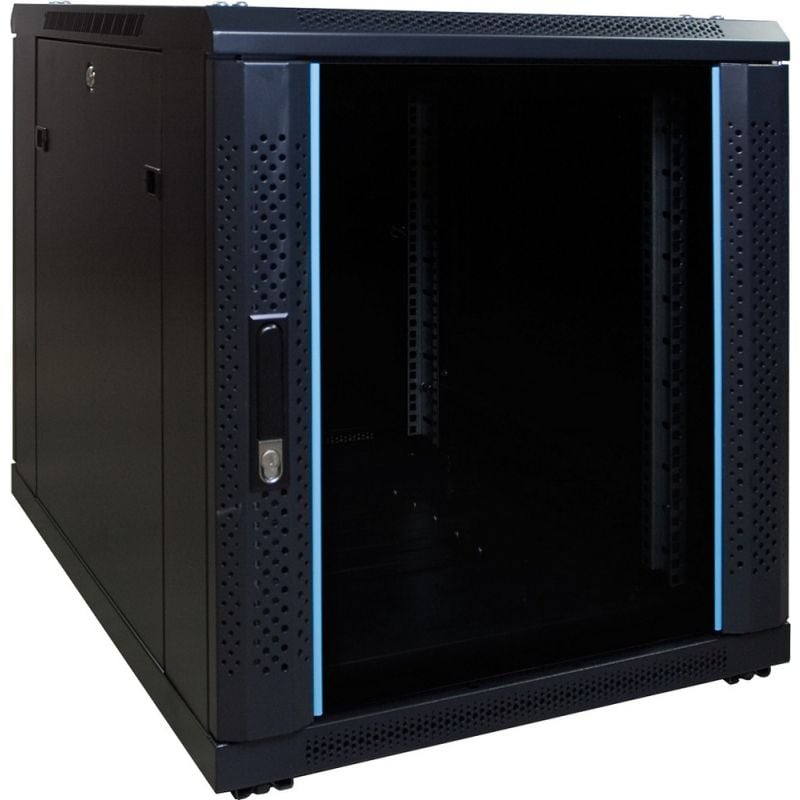 12U Mini-Serverrack 19 Zoll 600x800x720mm (BxTxH) Patchfeld Rackschrank Datenraumschrank