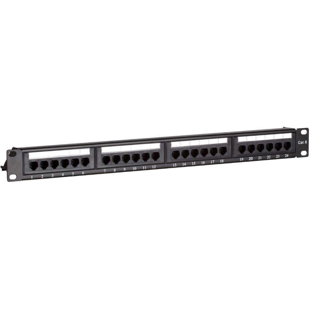 1HE 24-Port Patchpanel Cat 6 UTP 483 x 35 x 44 mm (BxDxH) Patchfeld Serverrack Datenraum