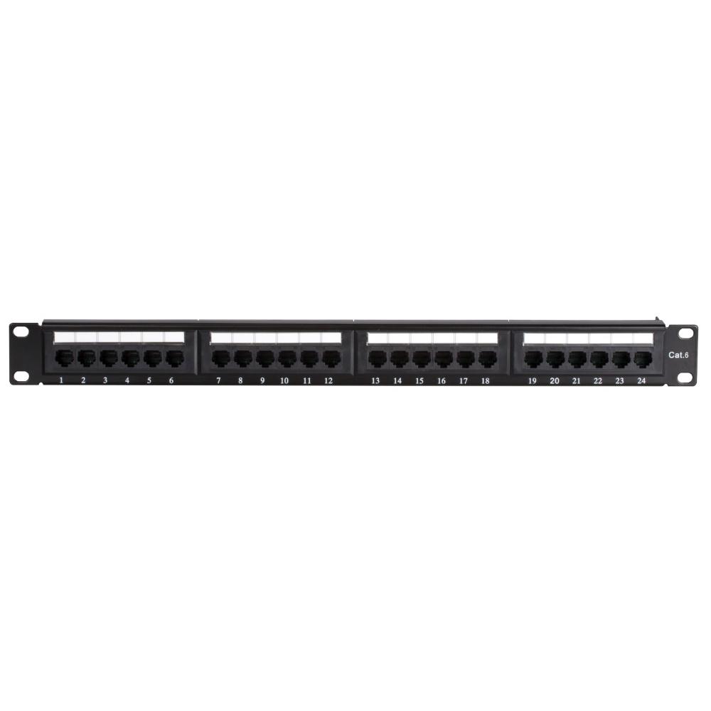 1HE 24-Port Patchpanel Cat 6 UTP 483 x 35 x 44 mm (BxDxH) Patchfeld Serverrack Datenraum