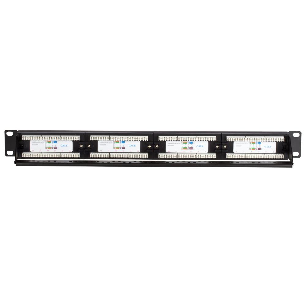 1HE 24-Port Patchpanel Cat 6 UTP 483 x 35 x 44 mm (BxDxH) Patchfeld Serverrack Datenraum