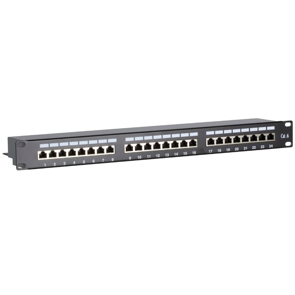 1HE 24-Port Patchpanel Cat 6 FTP 483 mm x 113 mm x 44 mm (BxDxH) 19 Zoll Patchschrank Serverschrank Datenraum