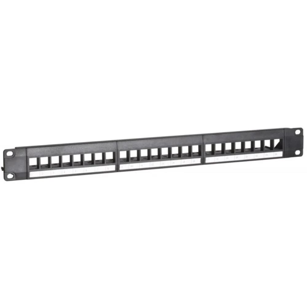 1HE 24-Port Patchpanel Keystones Patchfeld 19 Zoll Serverrack Datenraum