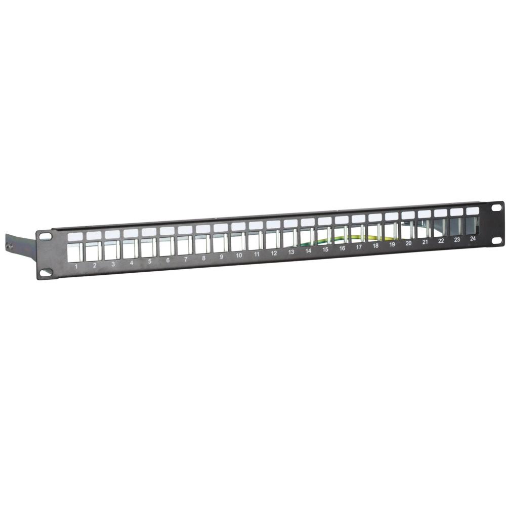 1HE 24-Port Patchpanel Keystones Patchfeld 19 Zoll Serverrack Datenraum