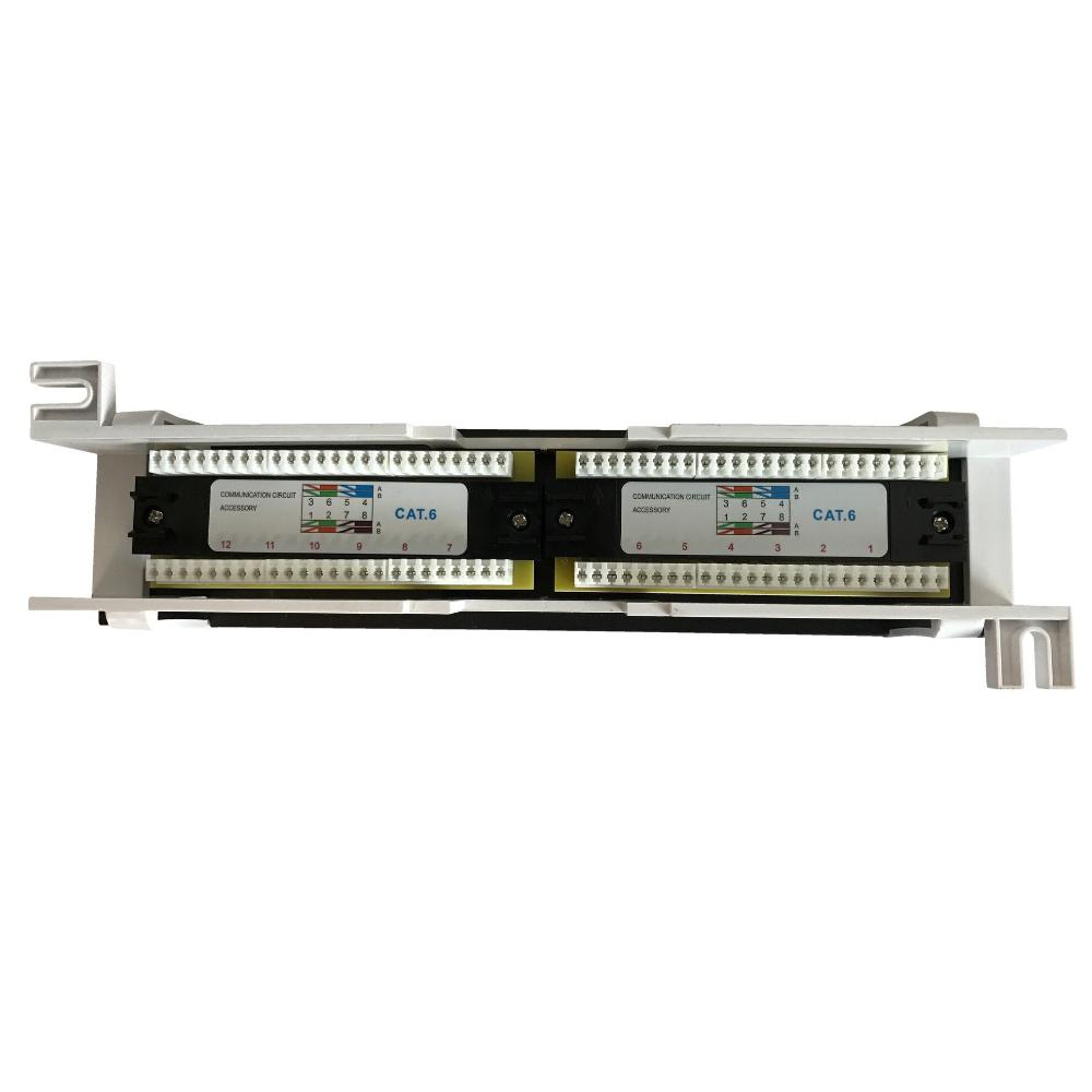 1HE Wandmontage 12-Port Patchpanel Cat 6 UTP Patchfeld Serverrack Datenrack