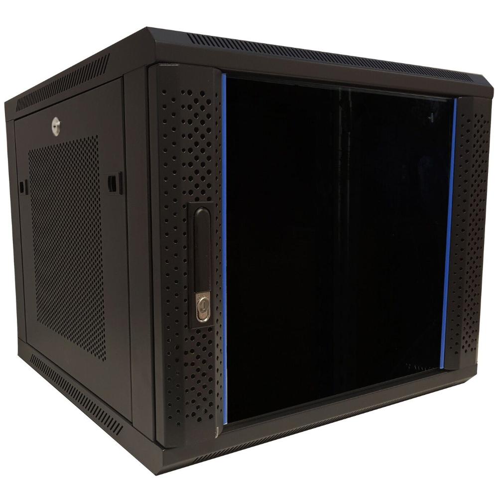 9U Serverrack 19 Zoll 600x600x500mm (BxTxH) Patchfeld Wandgehäuse Datenraum