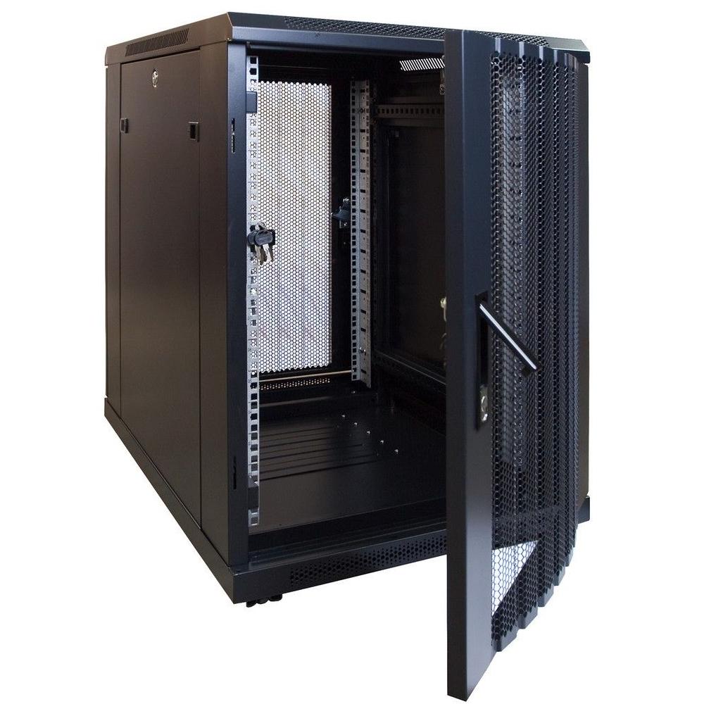 15U Mini-Serverrack 19 Zoll 600x600x860mm (BxTxH) Patchfeld Rackschrank Datenraumschrank