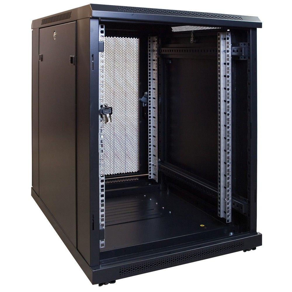 15U Mini-Serverrack 19 Zoll 600x600x860mm (BxTxH) Patchfeld Rackschrank Datenraumschrank