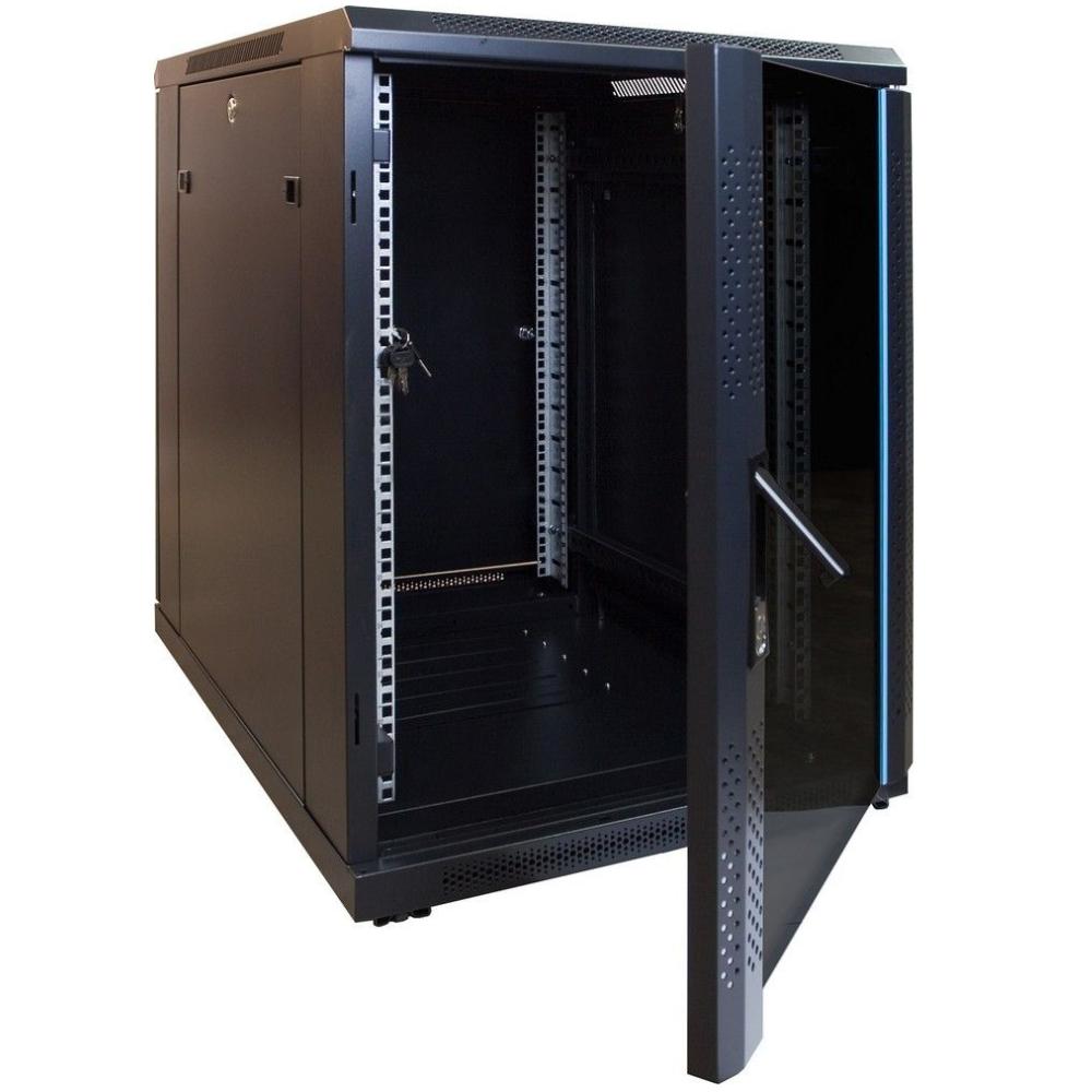 15HE Serverrack 19 Zoll 600x600x860mm (BxTxH) Patchfeld Rackschrank Datenraumschrank
