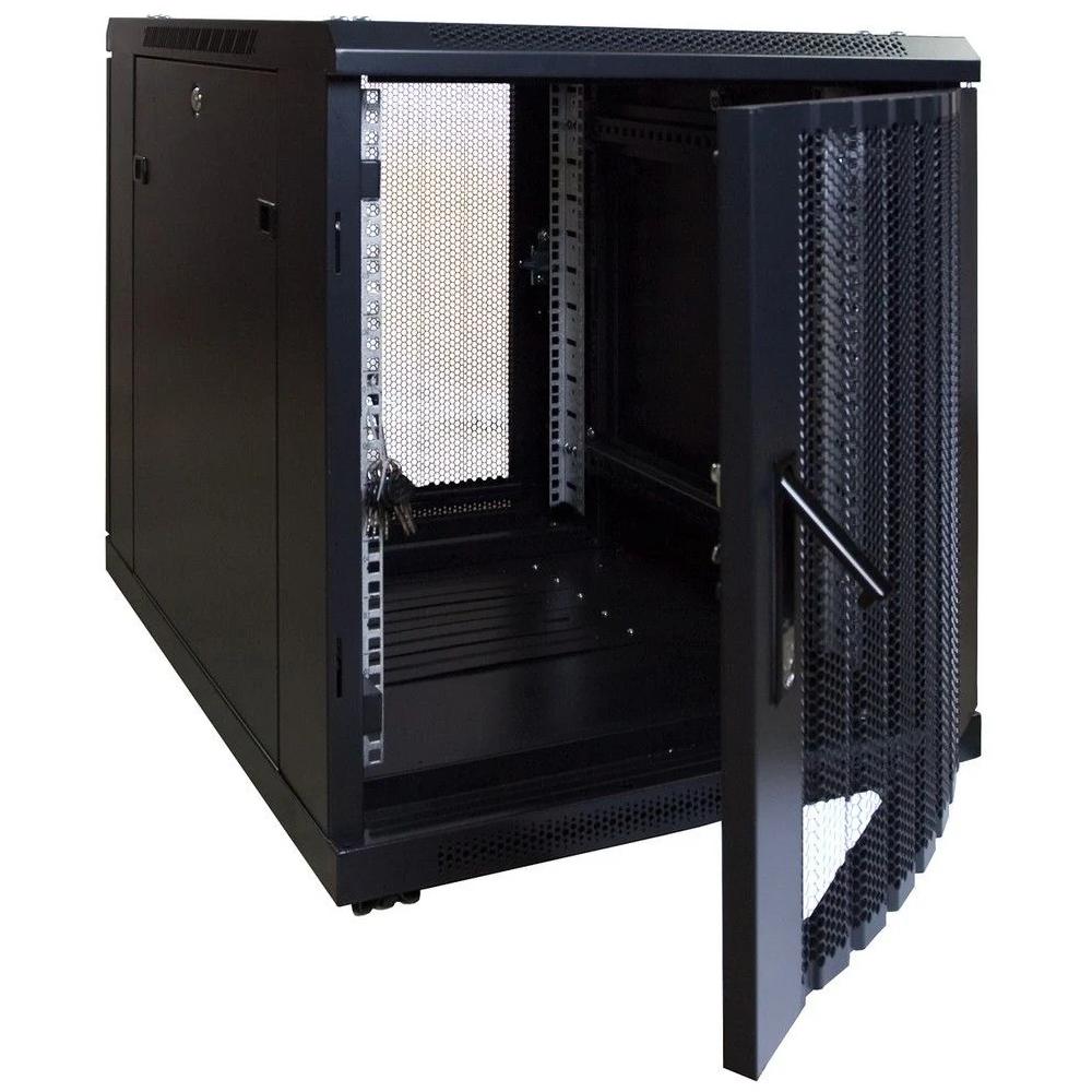 12U Mini-Serverrack 19 Zoll 600x600x720mm (BxTxH) Patchfeld Rackschrank Datenraumschrank