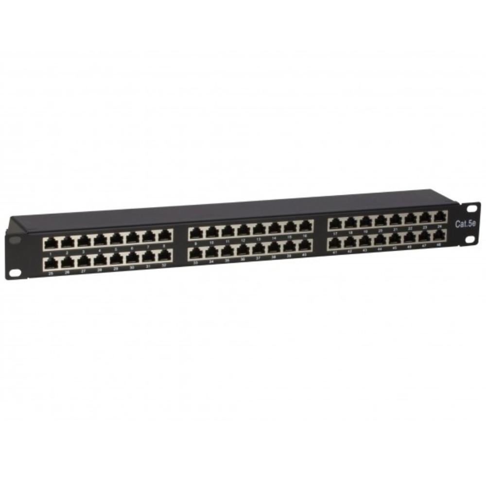 1HE 48-Port Patchpanel Cat 5e FTP 483 mm x 103 mm x 44 mm (BxDxH) 19 Zoll Patchschrank Serverschrank Datenraum