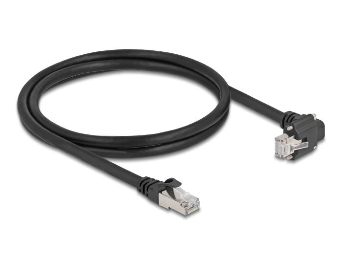 Delock GigE Kamerakabel RJ45 Stecker 90 gewinkelt mit Schrauben zu RJ45