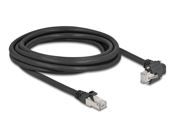 Delock GigE Kamerakabel RJ45 Stecker 90 gewinkelt mit Schrauben zu RJ45