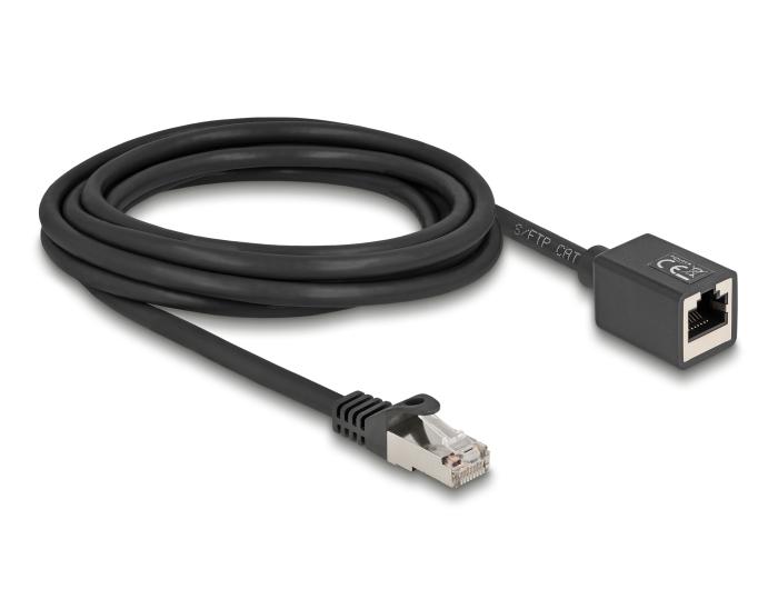 Delock Netzwerkverlängerungskabel RJ45 Stecker auf RJ45 Buchse Cat.6A S/F