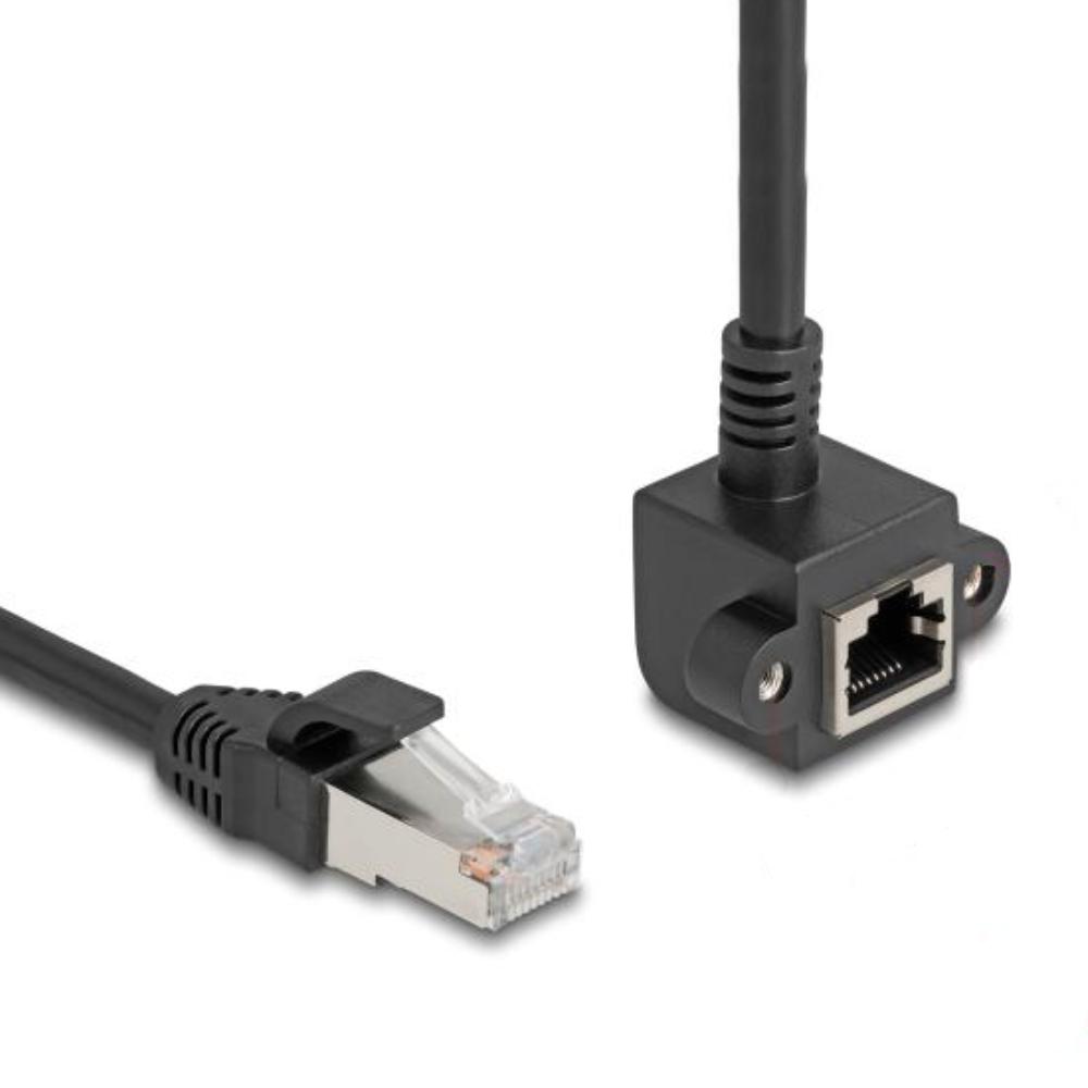 Delock Netzwerkverlängerungskabel RJ45 Stecker zu RJ45 Buchse 90 gewinkelt