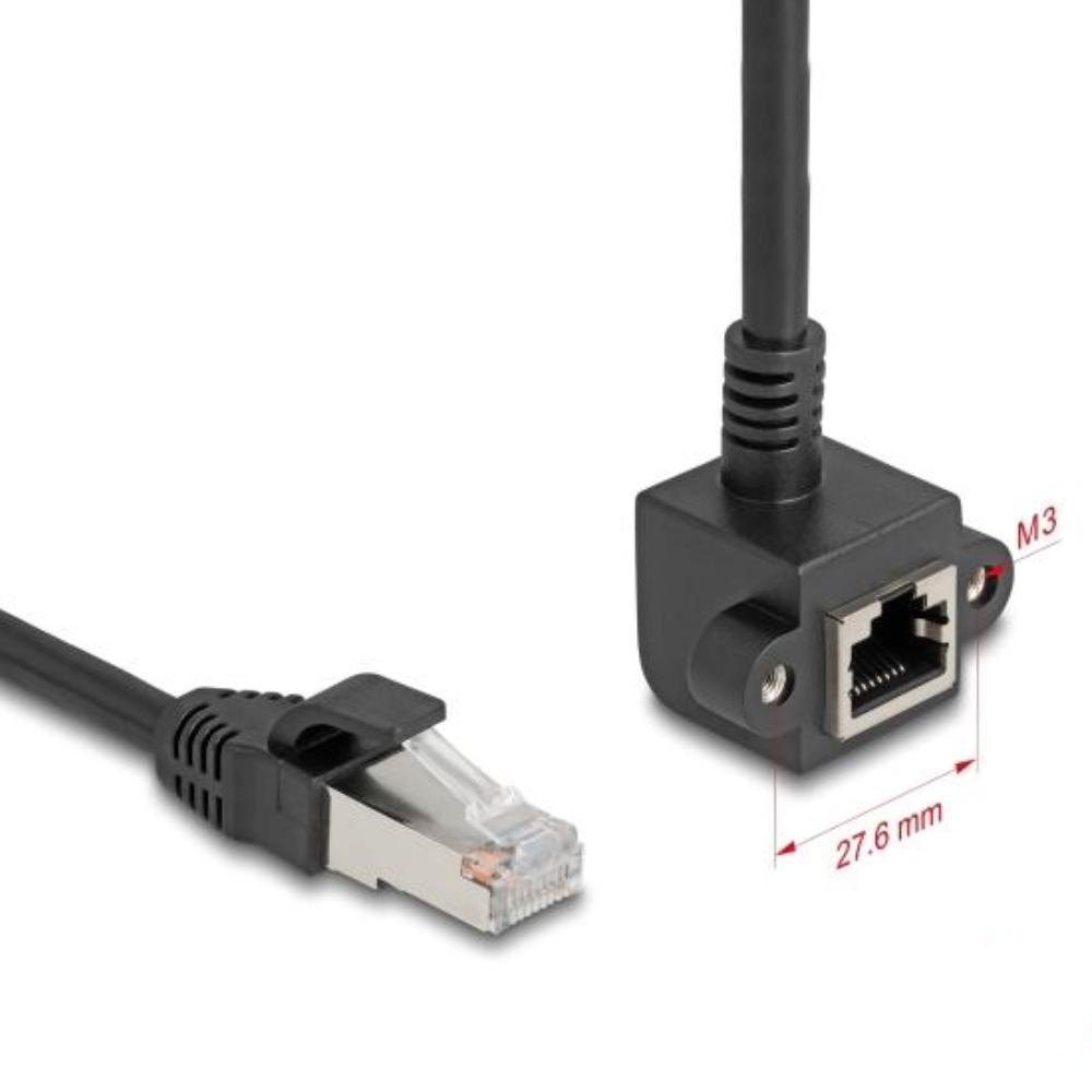 Delock Netzwerkverlängerungskabel RJ45 Stecker zu RJ45 Buchse 90 gewinkelt