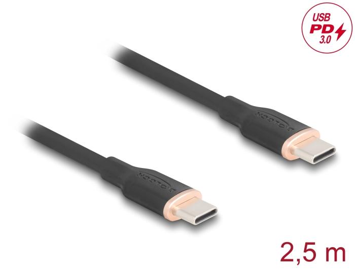 Delock USB 2.0 Kabel USB Type-C™ Stecker auf Stecker PD 3.0 60 W 2,5 m sc