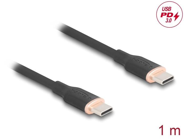 Delock USB 2.0 Kabel USB Type-C™ Stecker auf Stecker PD 3.0 60 W 1 m schwarz