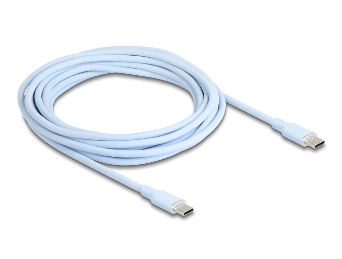 Delock USB 2.0 Kabel USB Type-C™ Stecker auf Stecker PD 3.0 60 W 4 m blau
