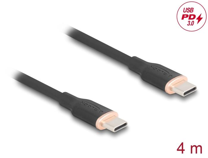 Delock USB 2.0 Kabel USB Type-C™ Stecker auf Stecker PD 3.0 60 W 4 m schwarz