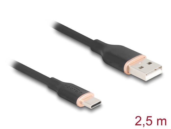 Delock USB 2.0 Kabel USB Typ-A Stecker zu USB Type-C™ Stecker 2,5 m schwarz
