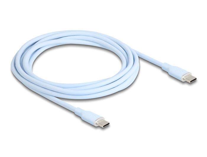 Delock USB 2.0 Kabel USB Type-C™ Stecker zu Stecker PD 3.0 60 W 2,5 m bl