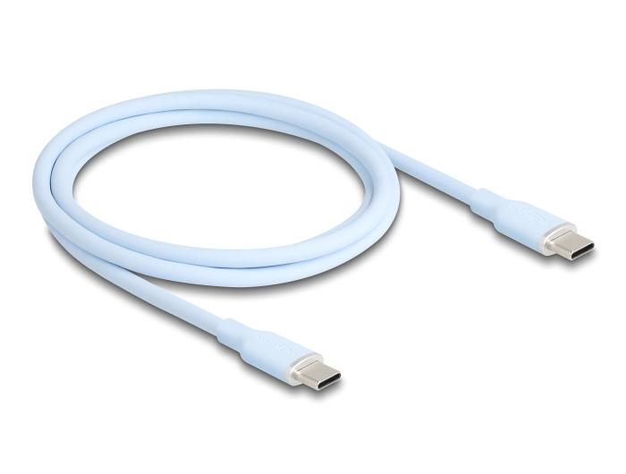 Delock USB 2.0 Kabel USB Type-C™ Stecker auf Stecker PD 3.0 60 W 1 m blau