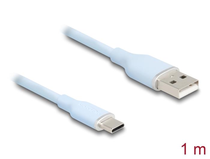 Delock USB 2.0 Kabel USB Typ-A Stecker zu USB Type-C™ Stecker 1 m blau S