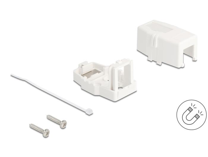 Delock Keystone Leergehäuse 1 Port mit magnetischer Unterseite, weiß