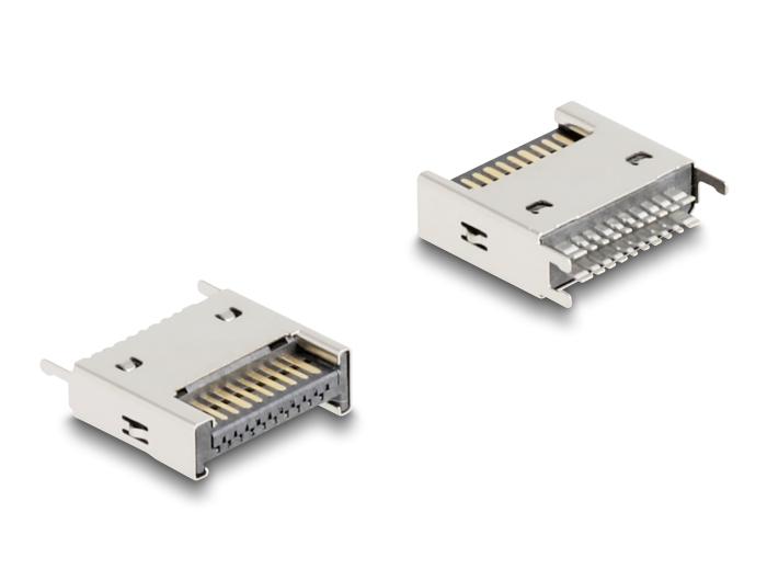Delock USB 10 Gbps Typ-E Key A 20-Pin Stecker gerade zur SMT-Lötmontage