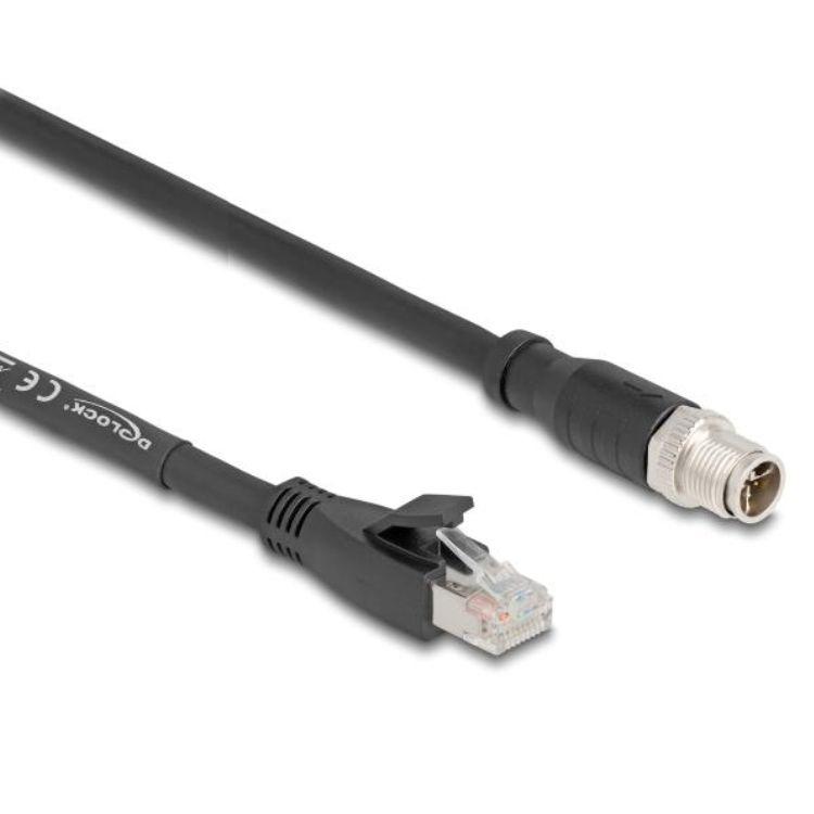 M12 Kabel Diese robuste industrielle Ethernet-Kabel wurde speziell für anspruchsvolle Umgebungen wie Maschinensteuerung und Automatisierungsprozesse entwickelt. Dank der doppelten M12-Steckverbinder (D-kodiert, 4-polig) schließen Sie einfach verschiedene Komponenten miteinander mit einer stabilen und sicheren Verbindung an. Das Kabel entspricht der Cat.5e-Spezifikation und ist mit einer hochwertigen S/FTP-Abschirmung mit Aluminiumfolie und verzinntem Kupfergeflecht ausgestattet. Dies sorgt für eine ausgezeichnete Signalübertragung und Schutz vor elektromagnetischen Störungen. Mit einem soliden Kupferleiter von 26 AWG und einem robusten PVC-Mantel kombiniert dieses Kabel Flexibilität mit Langlebigkeit. Anschluss 1: 1 x M12 connector D-kodiert 4-polig Anschluss 2: 1 x M12 connector D-kodiert 4-polig Länge: 1 Meter Anschluss 1: 1 x M12 connector D-kodiert 4-polig Anschluss 2: 1 x M12 connector D-kodiert 4-polig Abschirmung: S/FTP Betriebstemperatur: -25 C ~ 60 C Schutzart: IP67 Kategorie: 5e Leitermaterial: Kupfer Leiterquerschnitt: 26 AWG (0,129 mm²) Inhalt des Pakets: M12-Kabel Schnittstelle: beidseitig gleich Kabeldurchmesser: ca. 5 mm Kabelmantelmaterial: PVC Farbe: Schwarz Länge inklusive Anschlüsse: ca. 1 m Maximaler Strom: 4 A Nennspannung: 60 V - Delock
