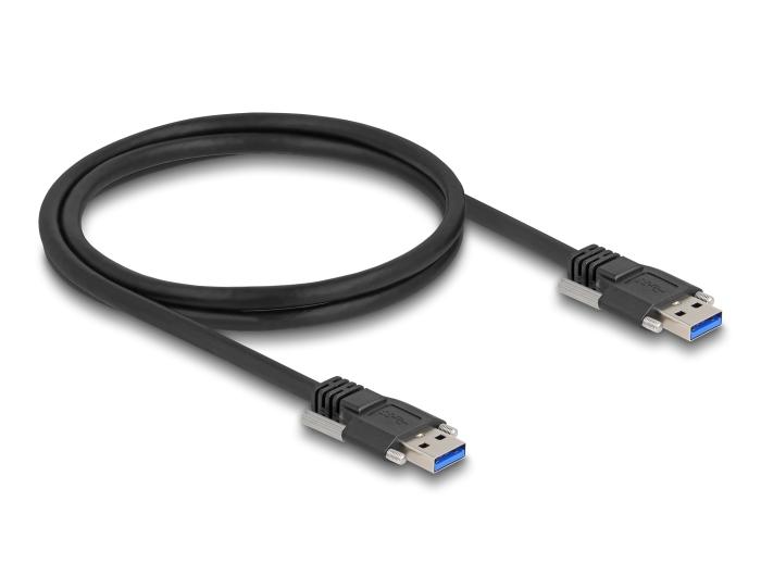 Delock USB 5 Gbps Kabel Typ-A Stecker zu Typ-A Stecker mit Schraubverschluss