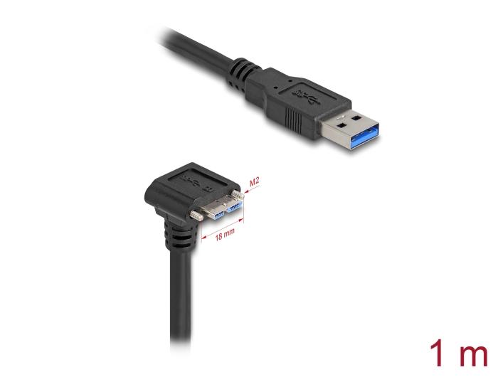 Delock USB 5 Gbps Kabel USB Typ-A Stecker gerade auf USB Micro-B Stecker 90