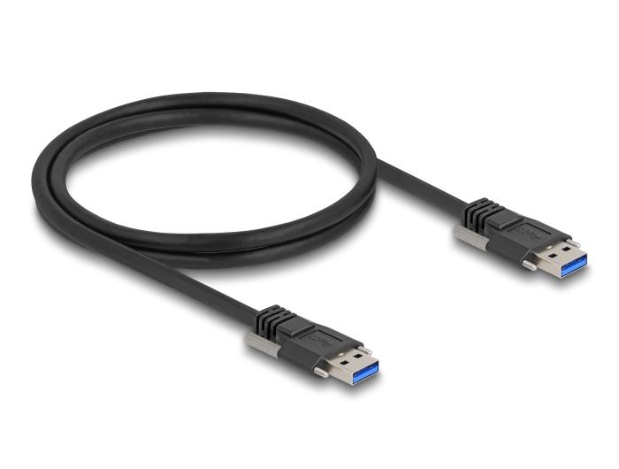 Delock USB 5 Gbps Kabel Typ-A Stecker zu Typ-A Stecker mit Schraubverschluss