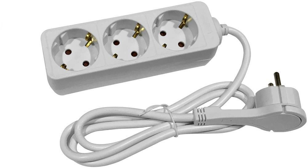 Entac Verlängerungskabel S1 3 Steckdosen 1,5m Flachstecker - Entac
